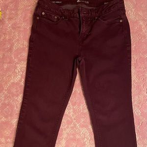 Stylus Jeans, Size 29/8, Skinny Ankle, Maroon